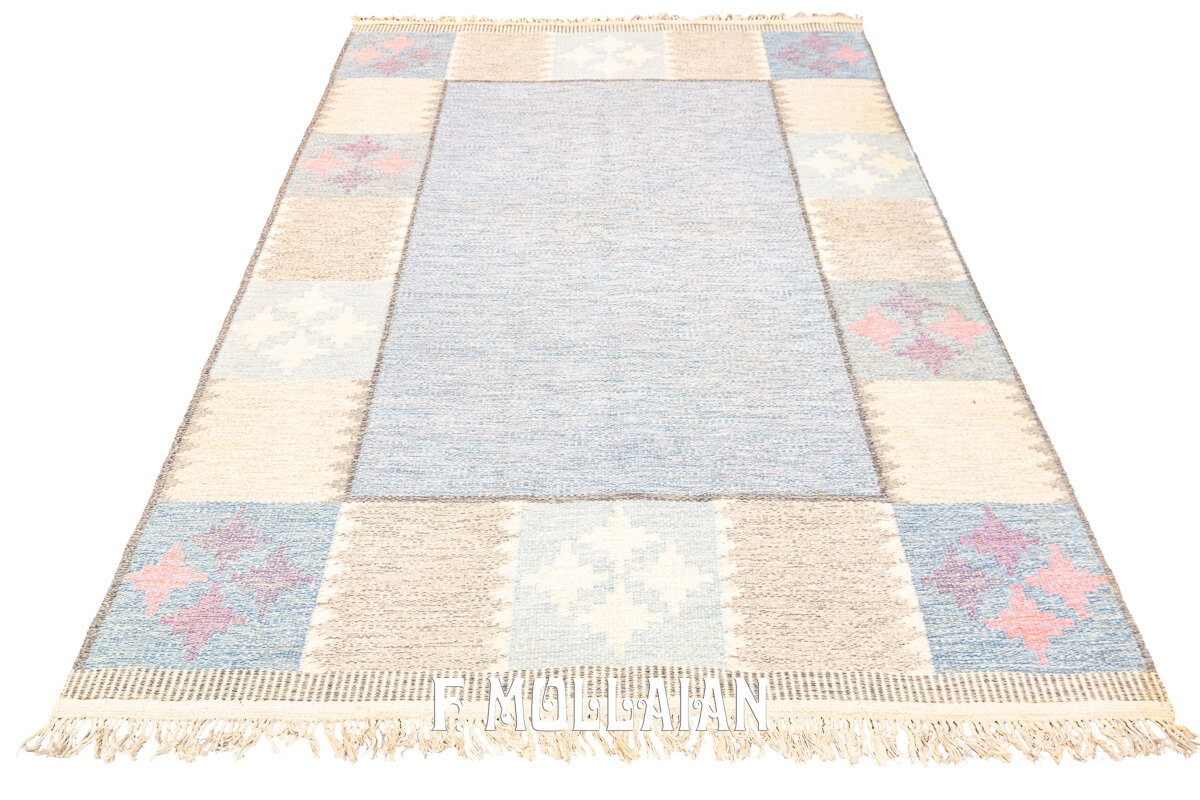 Scandinavian Rug Flat-weave Rug Pastel Color n°:469066